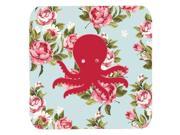 Set of 4 Octopus Shabby Chic Blue Roses Foam Coasters