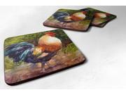 Set of 4 Bird Rooster Foam Coasters