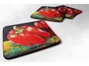 Set of 4 Vegetables Bell Pepper Two Bells Foam Coasters