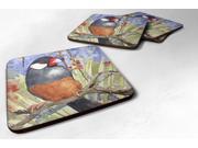 Set of 4 Bird Java Sparrow Foam Coasters