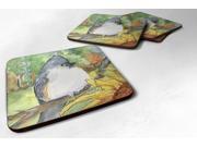 Set of 4 Bird Tufted Titmouse Foam Coasters
