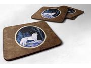 Starry Night Siberian Husky Foam Coasters Set of 4