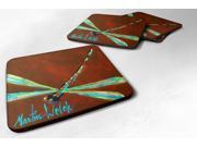 Set of 4 Insect Dragonfly Chocolate Chip Foam Coasters