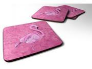 Set of 4 Flamingo on Pink Foam Coasters
