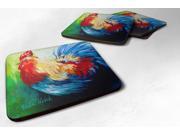 Set of 4 Bird Rooster Chief Big Feathers Foam Coasters