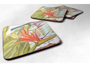 Set of 4 Flower Bird of Paradise Foam Coasters