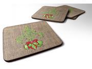 Set of 4 Tree Fleur de lis Christmas Foam Coasters