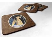 Starry Night Airedale Foam Coasters Set of 4