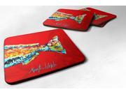 Set of 4 Fish Red Fish Alphonzo Tail Foam Coasters