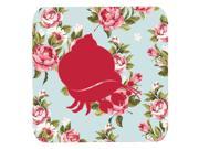 Set of 4 Hermit Crab Shabby Chic Blue Roses Foam Coasters
