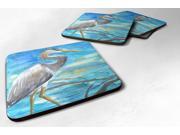Set of 4 Bird Blue Heron Foam Coasters