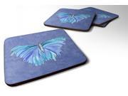 Set of 4 Butterfly on Slate Blue Foam Coasters