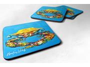 Set of 4 Crab Baby Blue Foam Coasters