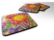 Set of 4 Flower Aster Foam Coasters