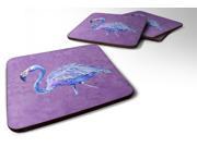 Set of 4 Flamingo on Purple Foam Coasters