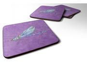 Set of 4 Dragonfly on Purple Foam Coasters
