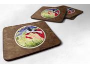 Lady with her Japanese Chin Foam Coasters Set of 4