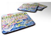 Set of 4 Bunch of boats at Harbour Foam Coasters
