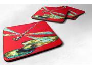 Set of 4 Insect Dragonfly Shoo Fly Foam Coasters