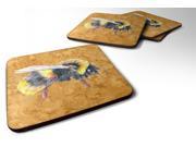Set of 4 Bee on Gold Foam Coasters