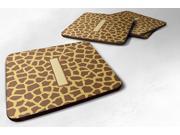 Set of 4 Monogram Giraffe Foam Coasters Initial Letter I
