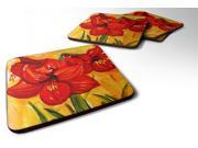 Set of 4 Flower Amaryllis Foam Coasters