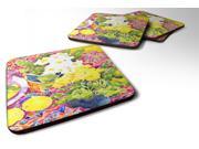 Set of 4 Flower Primroses Foam Coasters