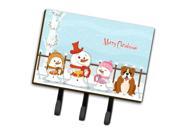 Merry Christmas Carolers English Bulldog Red White Leash or Key Holder BB2451TH68