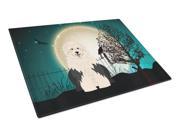 Halloween Scary Old English Sheepdog Glass Cutting Board Large BB2286LCB