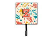 Letter Z Retro Teal Orange Musical Instruments Initial Leash or Key Holder CJ2001 ZSH4