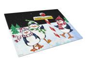 North Pole Welcomes You Penguins Glass Cutting Board Large PJC1082LCB