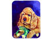 Cocker Spaniel with Frog Glass Cutting Board Large 7342LCB