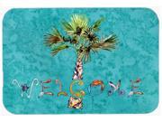 Welcome Palm Tree on Teal Kitchen or Bath Mat 24x36 8711JCMT