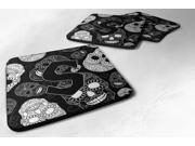 Set of 4 Letter S Day of the Dead Skulls Black Foam Coasters CJ2008 SFC