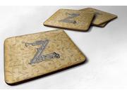 Set of 4 Letter Z Musical Instrument Alphabet Foam Coasters CJ2004 ZFC