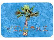 Welcome Palm Tree on Blue Kitchen or Bath Mat 20x30 8708CMT