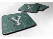 Set of 4 Letter Y Back to School Initial Foam Coasters CJ2010 YFC
