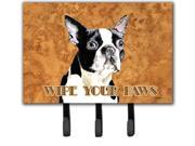 Boston Terrier Wipe your Paws Leash or Key Holder