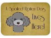 Silver Gray Poodle Spoiled Dog Lives Here Kitchen or Bath Mat 24x36 BB1507JCMT