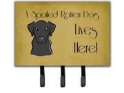 Black Labrador Spoiled Dog Lives Here Leash or Key Holder BB1483TH68