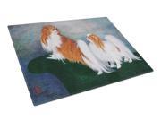 Japanese Chin Standing on my tail Glass Cutting Board Large MH1059LCB