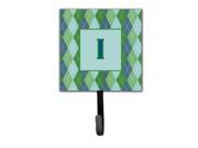 Letter I Initial Monogram Blue Argoyle Leash Holder or Key Hook