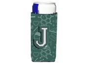 Letter J Back to School Initial Ultra Beverage Insulators for slim cans CJ2010 JMUK