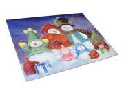 Merry Christmas From Us All Snowman Glass Cutting Board Large PJC1080LCB