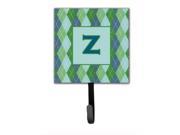 Letter Z Initial Monogram Blue Argoyle Leash Holder or Key Hook