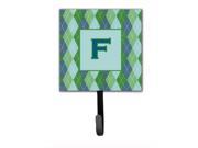 Letter F Initial Monogram Blue Argoyle Leash Holder or Key Hook