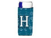 Letter H Sea Doodles Initial Alphabet Ultra Beverage Insulators for slim cans CJ2014 HMUK