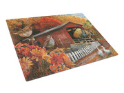 Fall Covered Bridge Glass Cutting Board Large PTW2004LCB