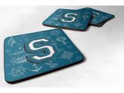 Set of 4 Letter S Sea Doodles Initial Alphabet Foam Coasters CJ2014 SFC