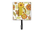 Letter D Floral Mustard and Green Leash or Key Holder CJ2003 DSH4